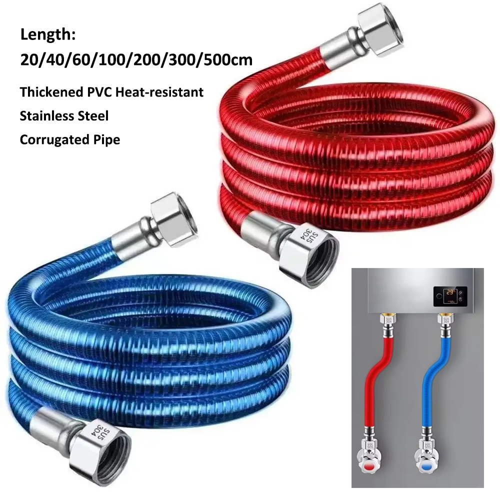 Flexible Hose Braided - 1Pcs 20/40/60/100/200/300cm Stainless Steel Flexible Shower