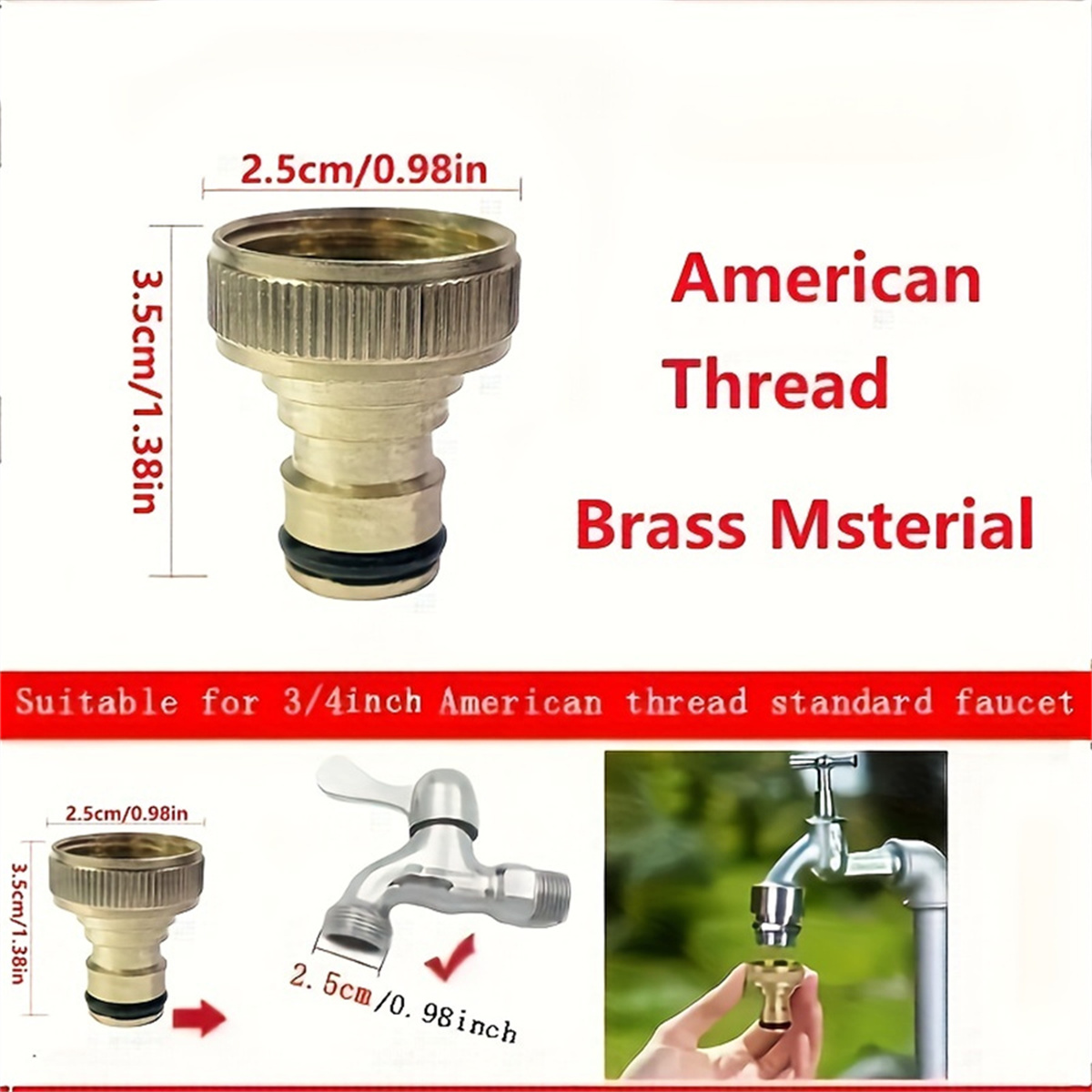 3/4 inch Threaded Garden Water - Compression Fitting Brass avis et prix