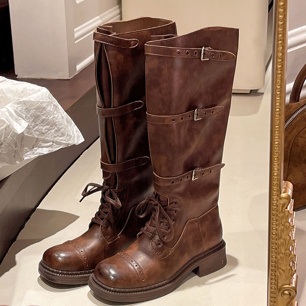 Women's Knee High Boots Vintag - Pipe Bending Spring avis et prix