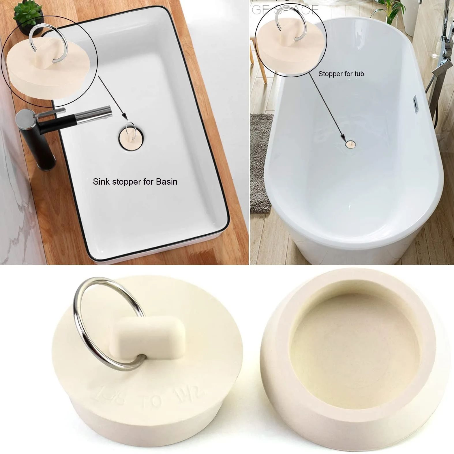 1pcs Rubber Round Tub Stopper  - Drain Pipe Clip avis et prix