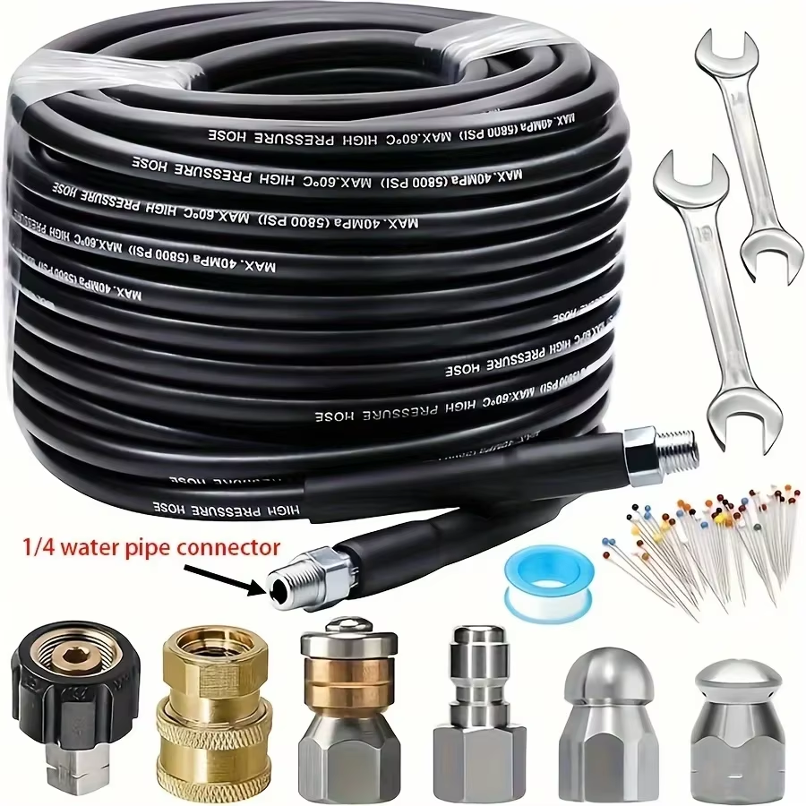 Sewer Jetter Kit,5800PSI 1.45m - Drain Pipe Clip avis et prix