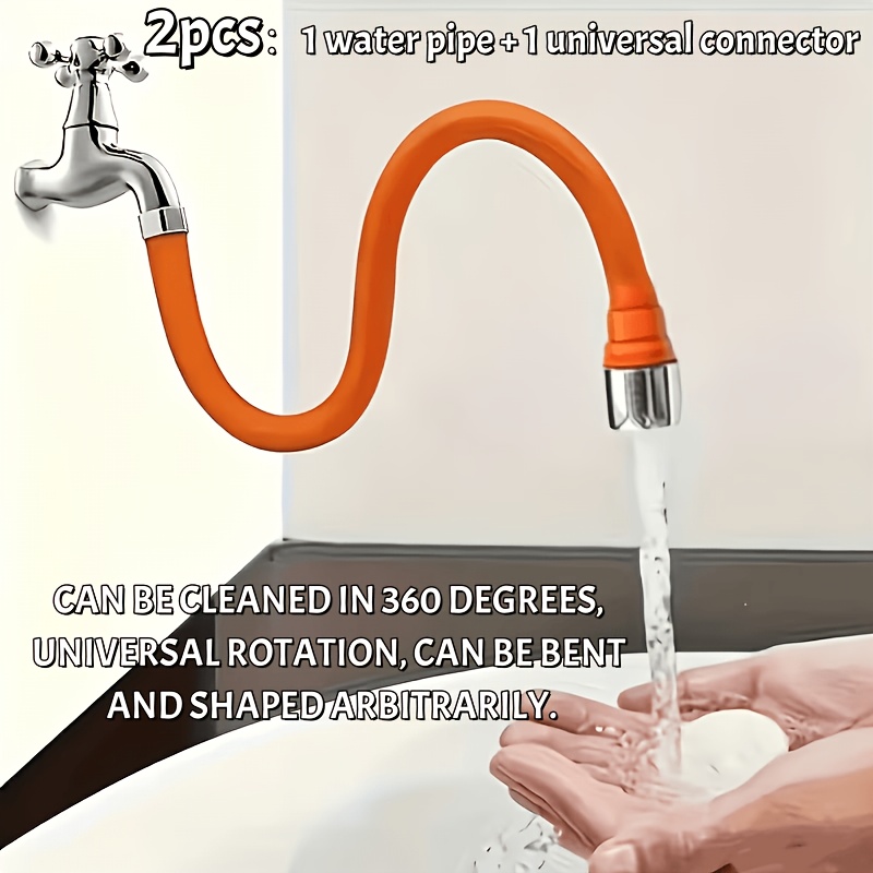2-in-1 Foldable Faucet Extende - Flexible Hose Braided avis et prix