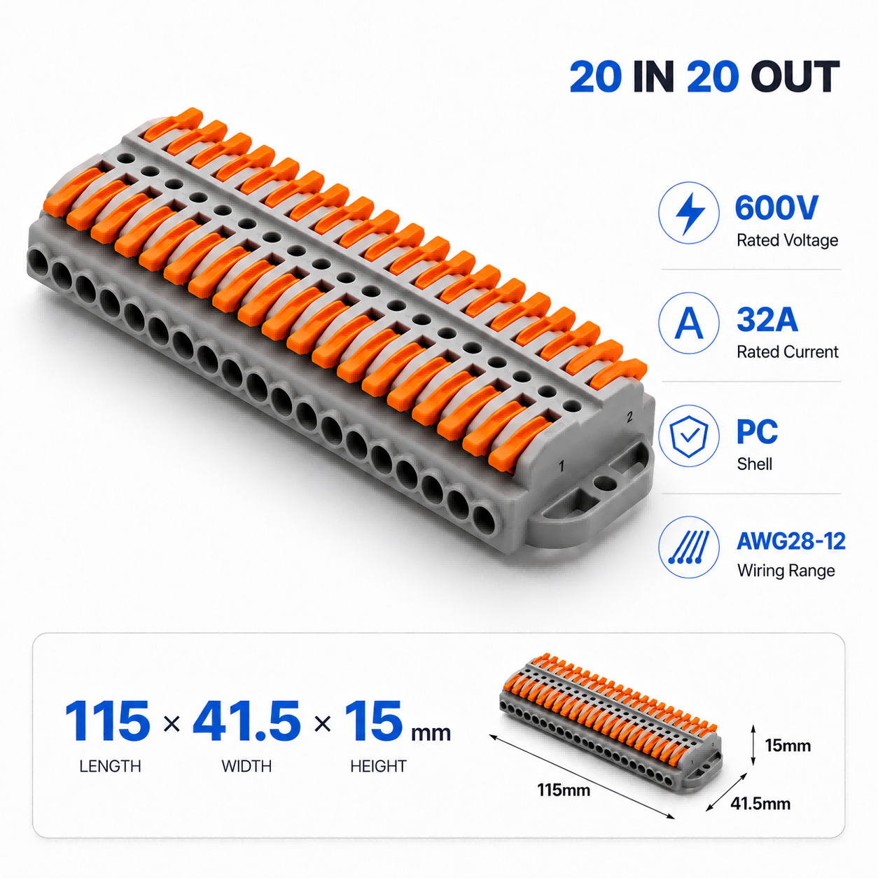 Wire Connectors 2-30 Pins Fast - Push Fit Connector avis et prix