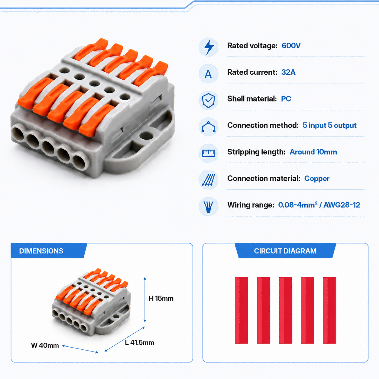 Wire Connectors 2-30 Pins Fast - Push Fit Connector avis et prix