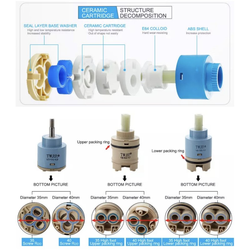 Faucets Mixing Spool Valve 25  - Basin Mixer Cartridge avis et prix