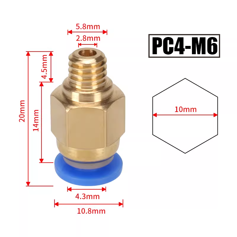 10Pcs/Lot PC4-M6 PC4-01 Quick  - Ptfe Tape Thread avis et prix